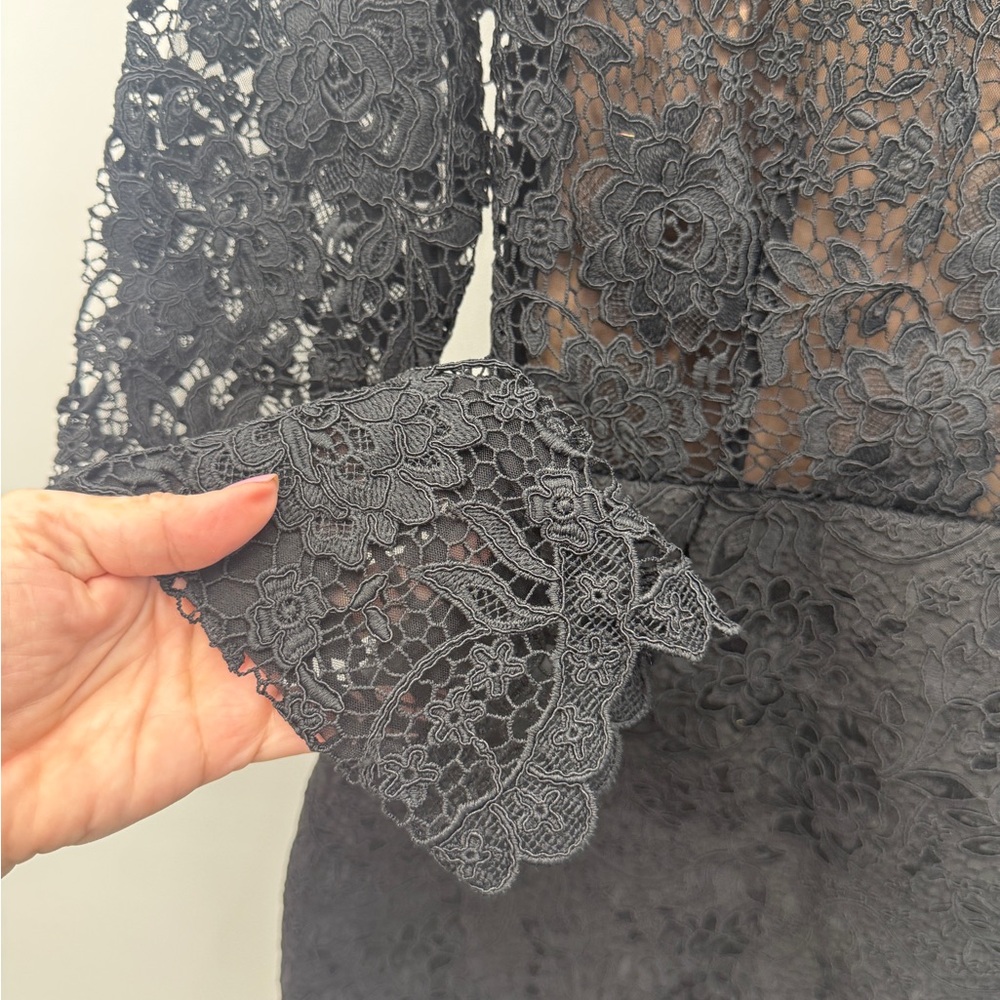 Nadine Merabi Addison Long Sleeve Lace Overlay Cocktail Minidress in size 6 NWT - Picture 7 of 11